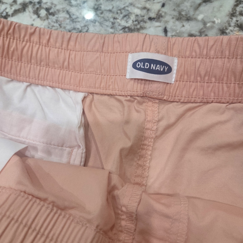 Trendy Men's Coral Chino Jogger Drawstring Casual Shorts- Size XL - Picture 3 of 5